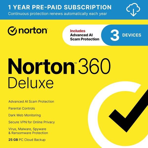 Norton 360 Deluxe Antivirus, 3 Devices